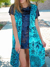 Teal Mandala Burn Summer Dream Cloak