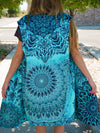 Teal Mandala Burn Summer Dream Cloak