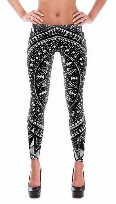 Black Mandala Forest Leggings