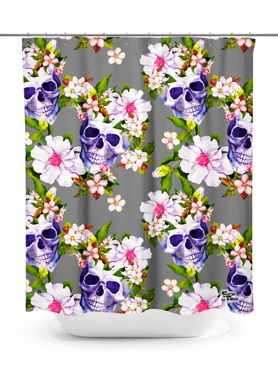 Blooming Skulls Shower Curtain