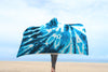 Blue Tie Dye Hooded Blanket