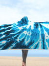 Blue Tie Dye Hooded Blanket