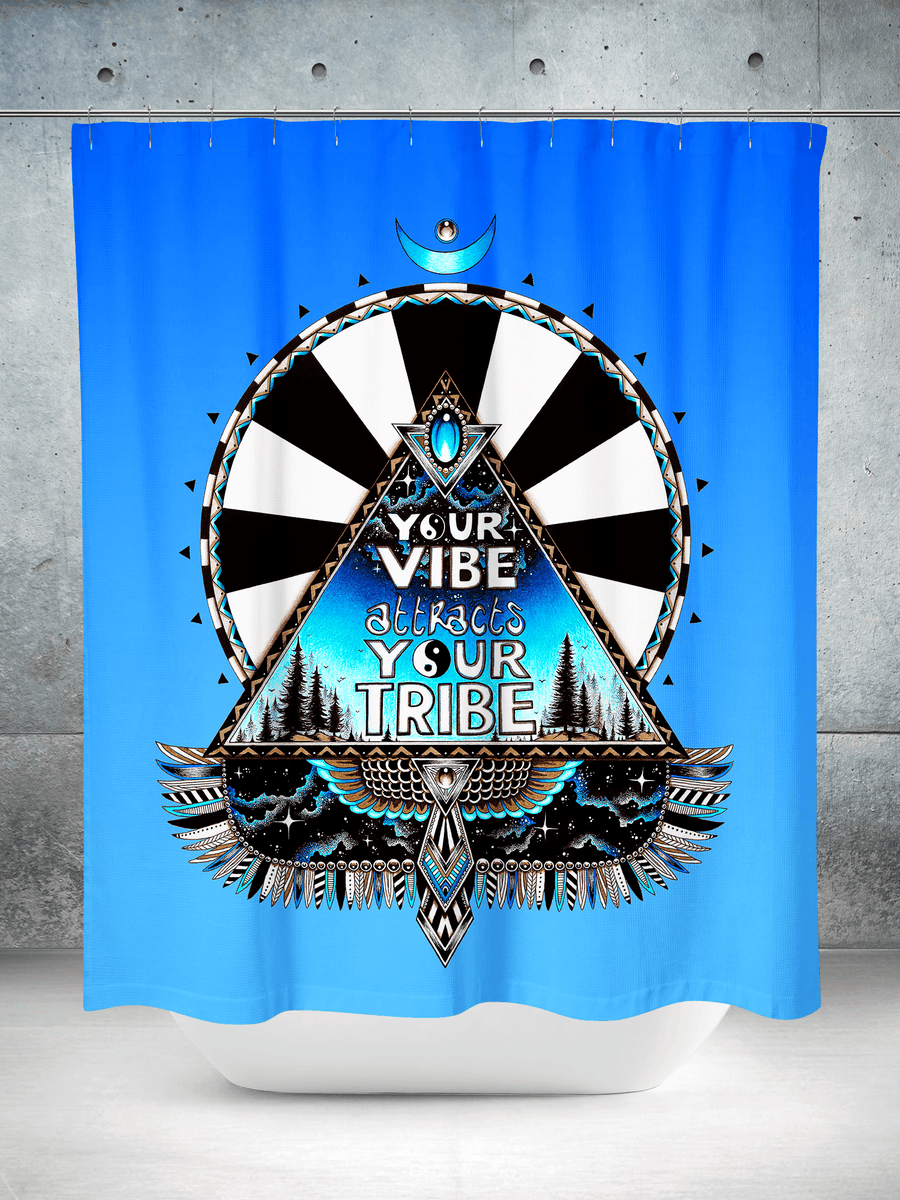 Blue Vibe Tribe Shower Curtain