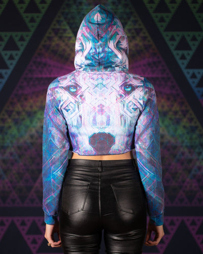 Crystal Wolf Crop Hoodie