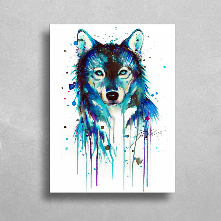 Dark Wolf HD Metal Panel Print Ready to Hang