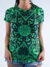 Electro Green Mandala Women's Crew