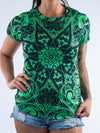 Electro Green Mandala Women's Crew