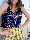 Electro Owl Cropped Tank Top