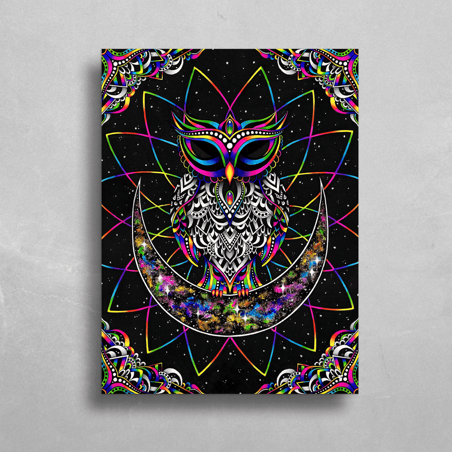 Electro Owl HD Metal Panel Print Ready to Hang