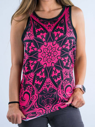 Electro Pink Mandala Unisex Tank Top