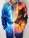 Fire and Ice Unisex Zip Hoodie