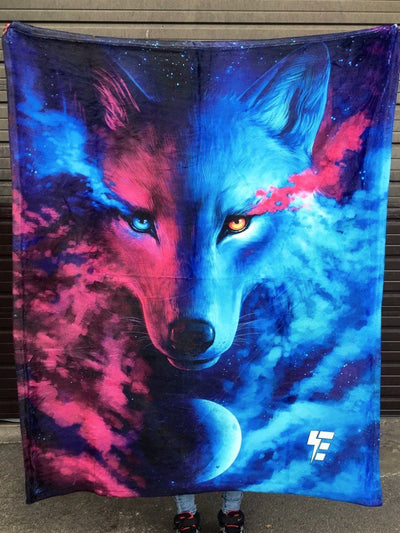 Galaxy Wolf Blanket