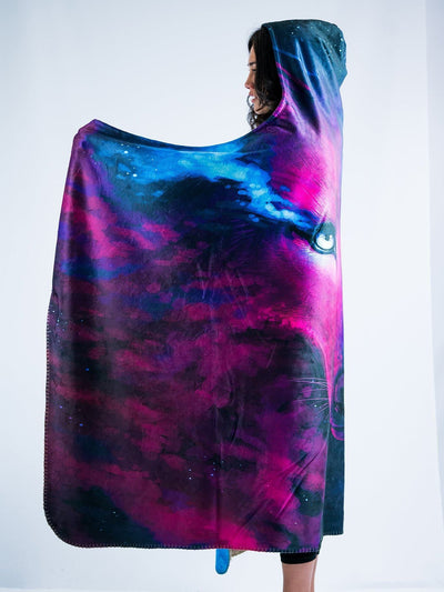 Galaxy Wolf Hooded Blanket