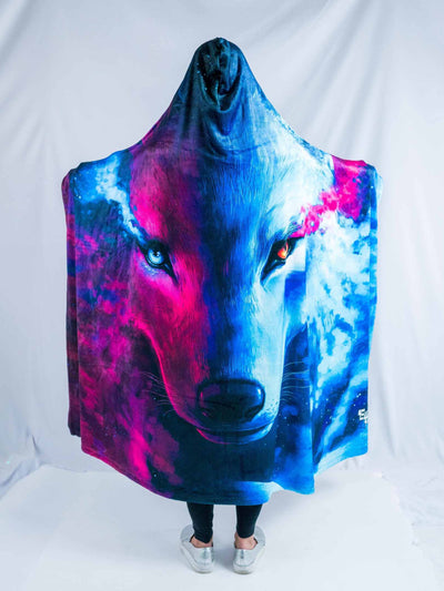 Galaxy Wolf Hooded Blanket