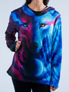 Galaxy Wolf Unisex Hooded Long Sleeve Shirt