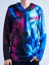 Galaxy Wolf Unisex Hooded Long Sleeve Shirt