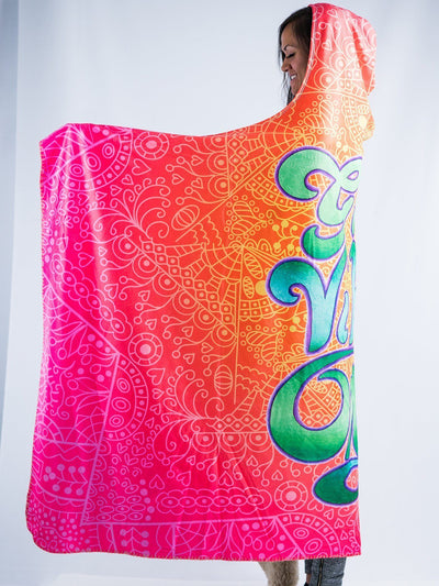 Groovy Vibes Hooded Blanket