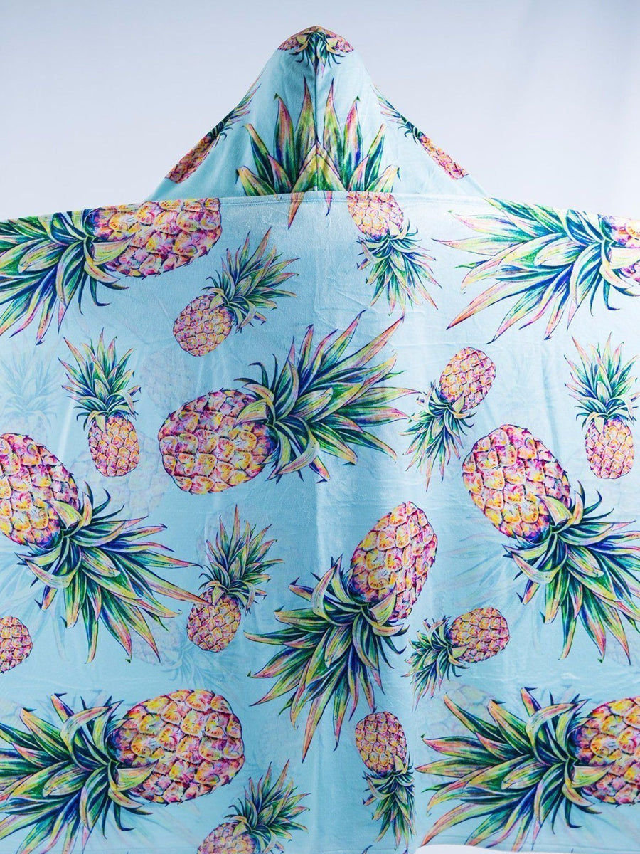 Kids Pastel Pineapple Hooded Blanket