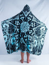 Kids Teal Mandala Hooded Blanket