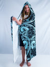 Kids Teal Mandala Hooded Blanket