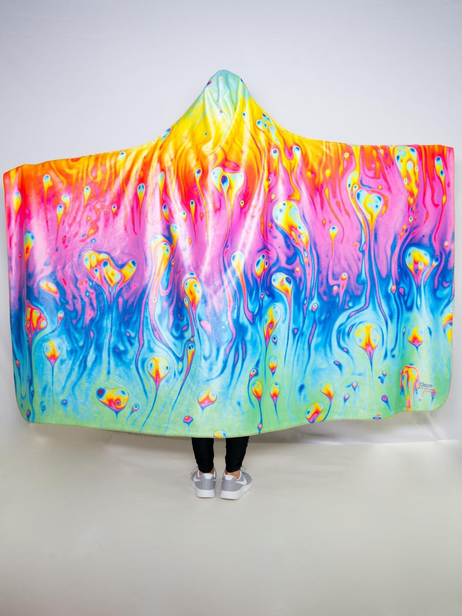 Liquid Neon Hooded Blanket