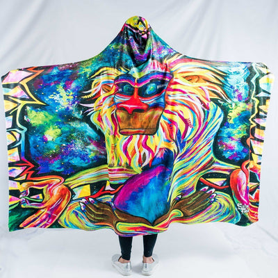 Meditating Rafiki Hooded Blanket