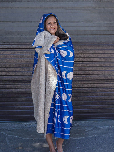 Moon Cycles Hooded Blanket