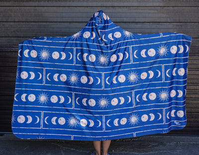 Moon Cycles Hooded Blanket