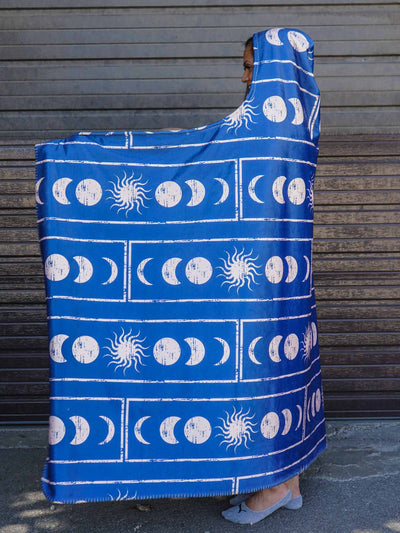 Moon Cycles Hooded Blanket