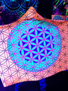 Neon Flower of Life Hooded Blanket