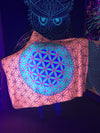 Neon Flower of Life Hooded Blanket