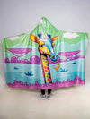 Neon Giraffe Hooded Blanket