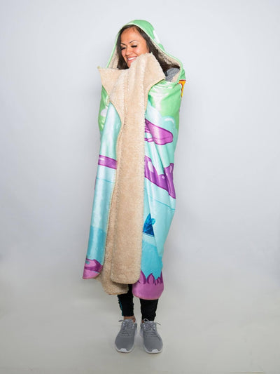 Neon Giraffe Hooded Blanket