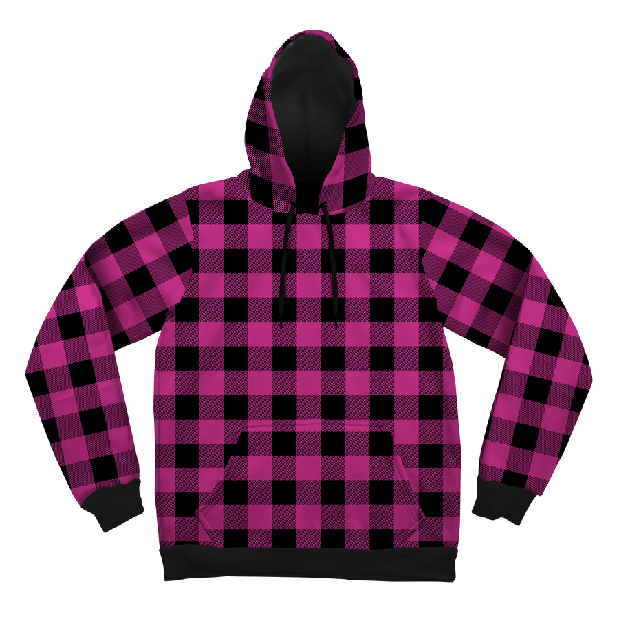 Neon Pink Black Plaid