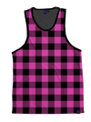 Neon Pink & Black Plaid Unisex Tank Top