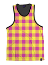 Neon Pink & Yellow Plaid Unisex Tank Top