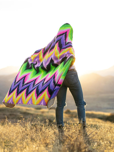 Neon Vibe Up Hooded Blanket