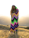 Neon Vibe Up Hooded Blanket