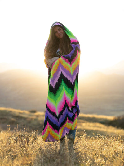 Neon Vibe Up Hooded Blanket