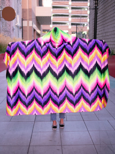 Neon Vibe Up Hooded Blanket