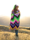 Neon Vibe Up Hooded Blanket