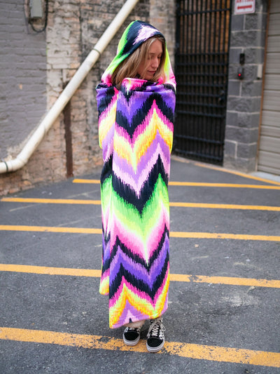 Neon Vibe Up Hooded Blanket