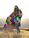 Neon Vibe Up Hooded Blanket