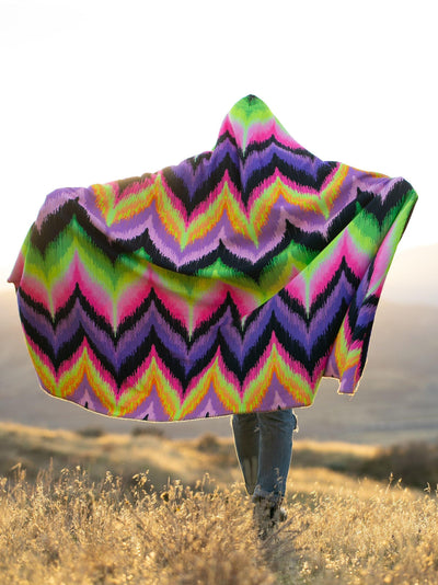 Neon Vibe Up Hooded Blanket