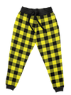 Neon Yellow Black Plaid Unisex Joggers