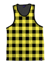 Neon Yellow & Black Plaid Unisex Tank Top