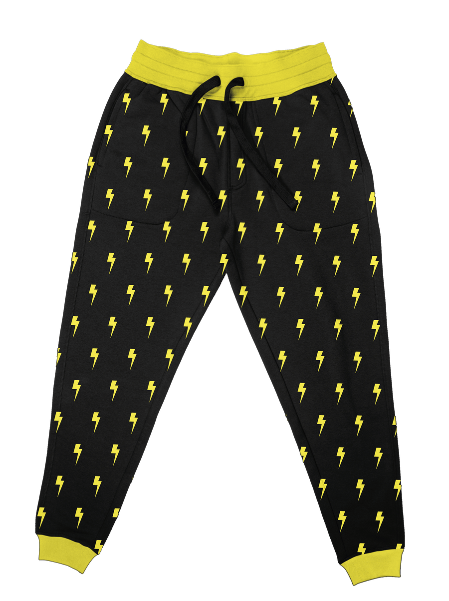 Neon Yellow Bolt Unisex Joggers