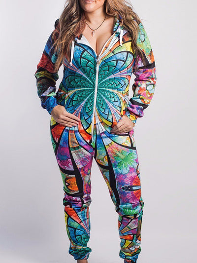 Optical Stained Glasss Adult Onesie