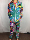 Optical Stained Glasss Adult Onesie