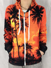 Palm Tree Sunset Unisex Zip Hoodie